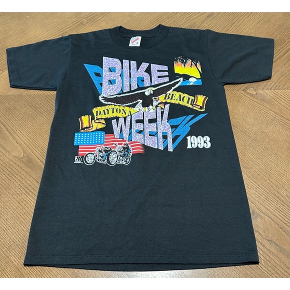 VTG Daytona Beach Bike Week T Shirt‎ Mens Small DS Single Stitch 1993 Eagle 52nd - Picture 10 of 10